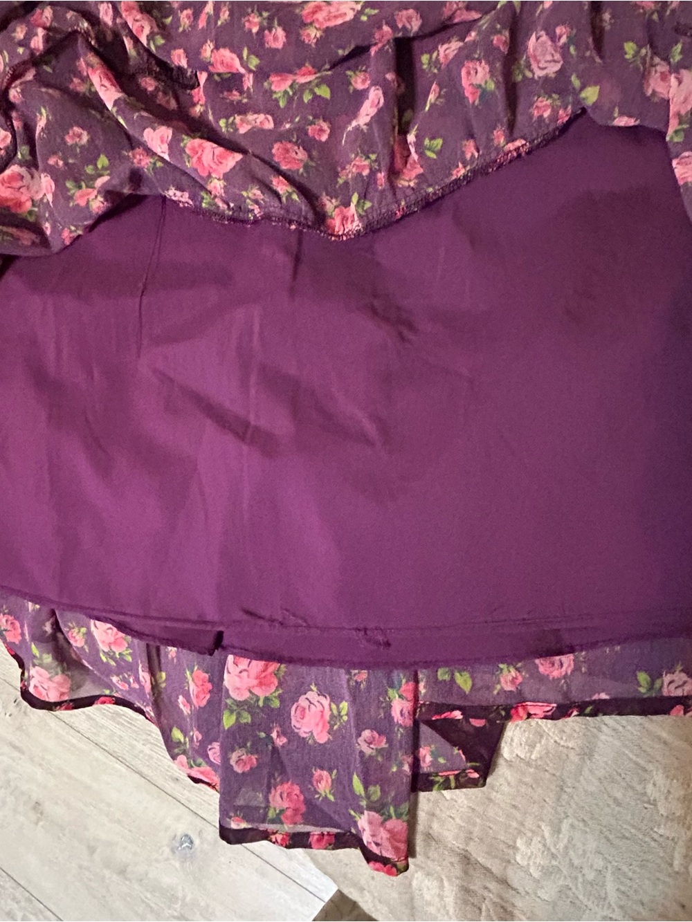 Betsey Johnson Romantic Floral Roses Maxi Dress Burgundy Pink Cottagecore Boho L - Picture 9 of 16